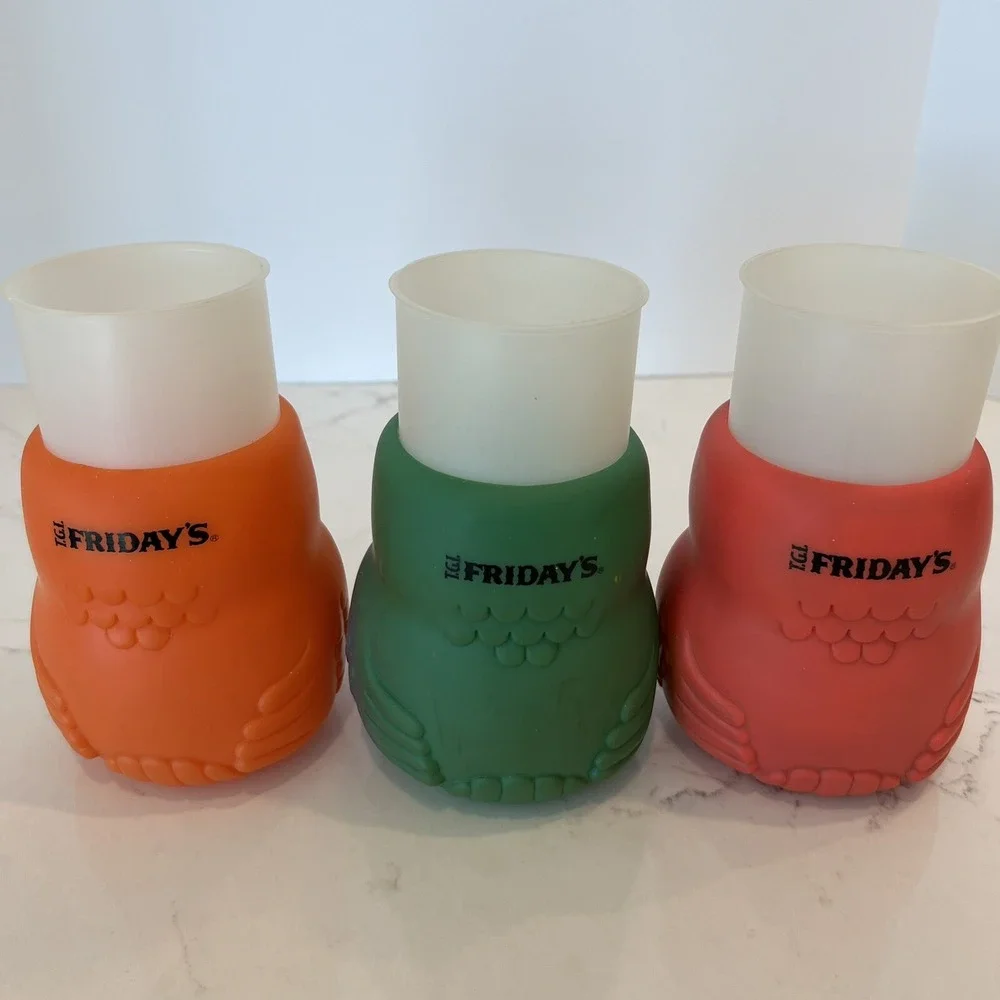 Vintage‎ 90s TGI Fridays Parrot Toucan Bird Barware Straw Bar Set Of  3 - Picture 5 of 9